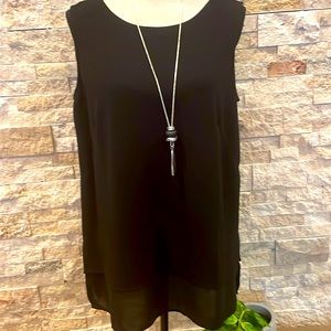 Linea by Louis Dell Olio Medium sleeveless long layered blouse